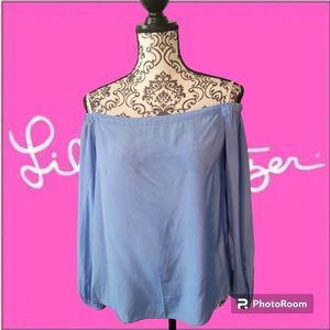 Lilly pulitzer off shoulder silk blouse